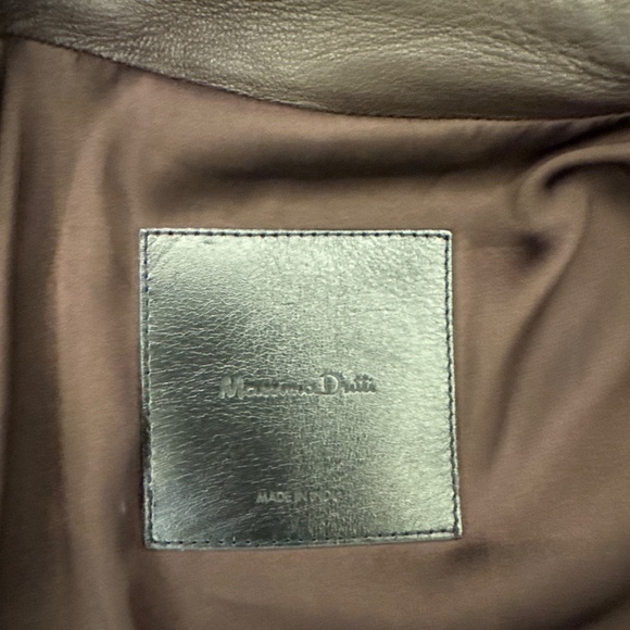 NEW Massimo Dutti Brown Leather Moto Jacket SZ Small - Picture 4 of 4